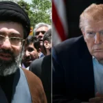 Photo-collage-of-the-late-Iran-Supreme-Leader-Ali-Khameneis-Son-Mojtaba-Khamenei-and-President-Donald-Trump.-PHOTO-Britanicca-White-House
