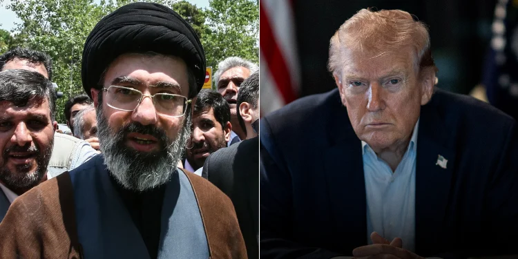 Photo-collage-of-the-late-Iran-Supreme-Leader-Ali-Khameneis-Son-Mojtaba-Khamenei-and-President-Donald-Trump.-PHOTO-Britanicca-White-House